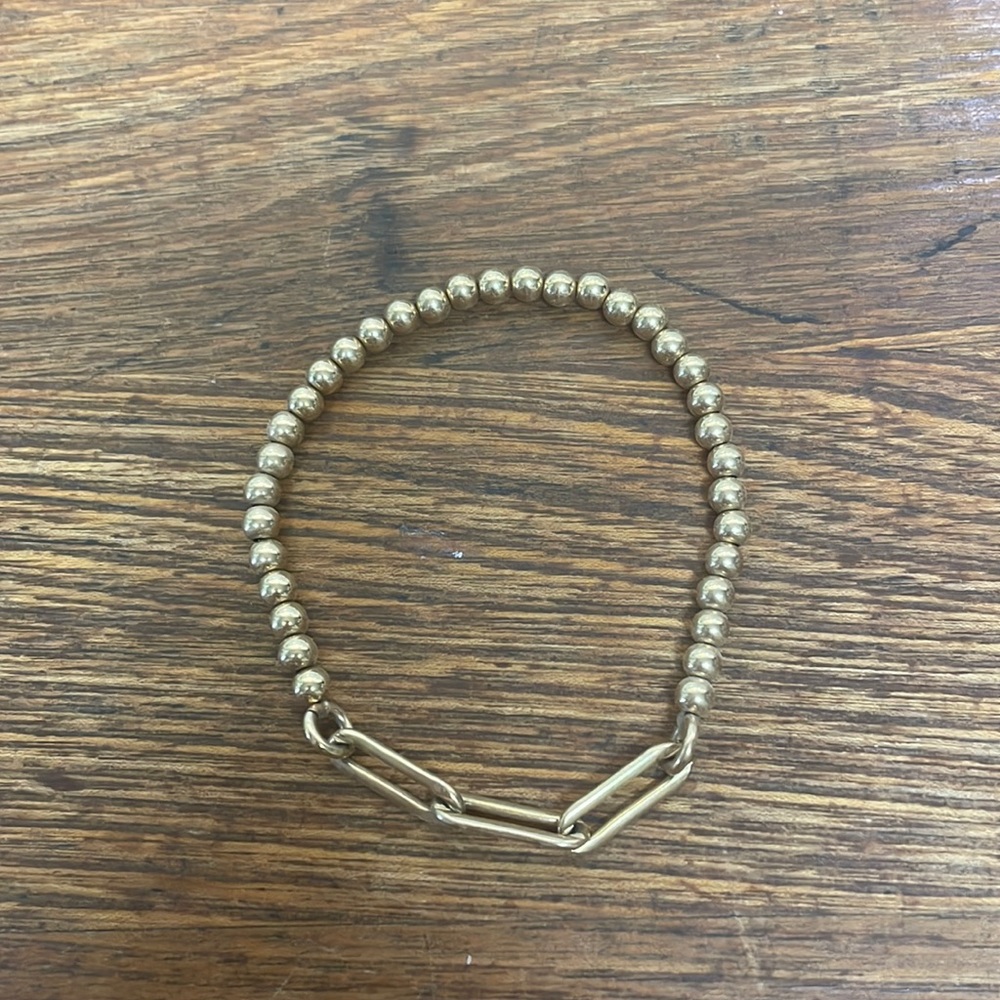 14k gold filled paper clip stacking bracelet